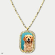 Stunning Cute Golden Retriever Dog Fashion Pendant Necklace Chain Image Dog Tag