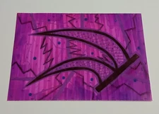 ACEO Original Drawing Abstract Purple Black ATC OOAK