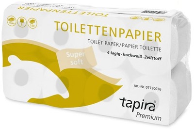 Tapira Toilettenpapier Top, 3-lagig, hochweiß