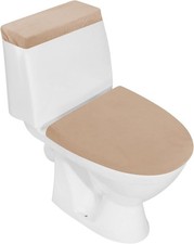 Luxury Stretch Velvet Toilet Lid Cover Set  Camel, Perfect Fit  Easy Clean