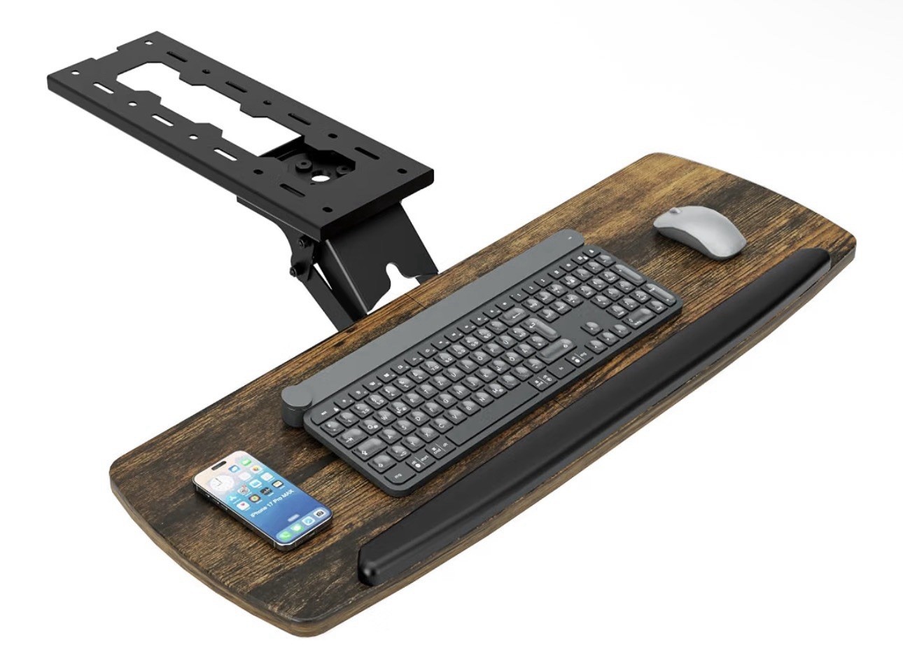 Keyboard Tray Under Desk with Storage Drawer, Height Adjustable Keyboard