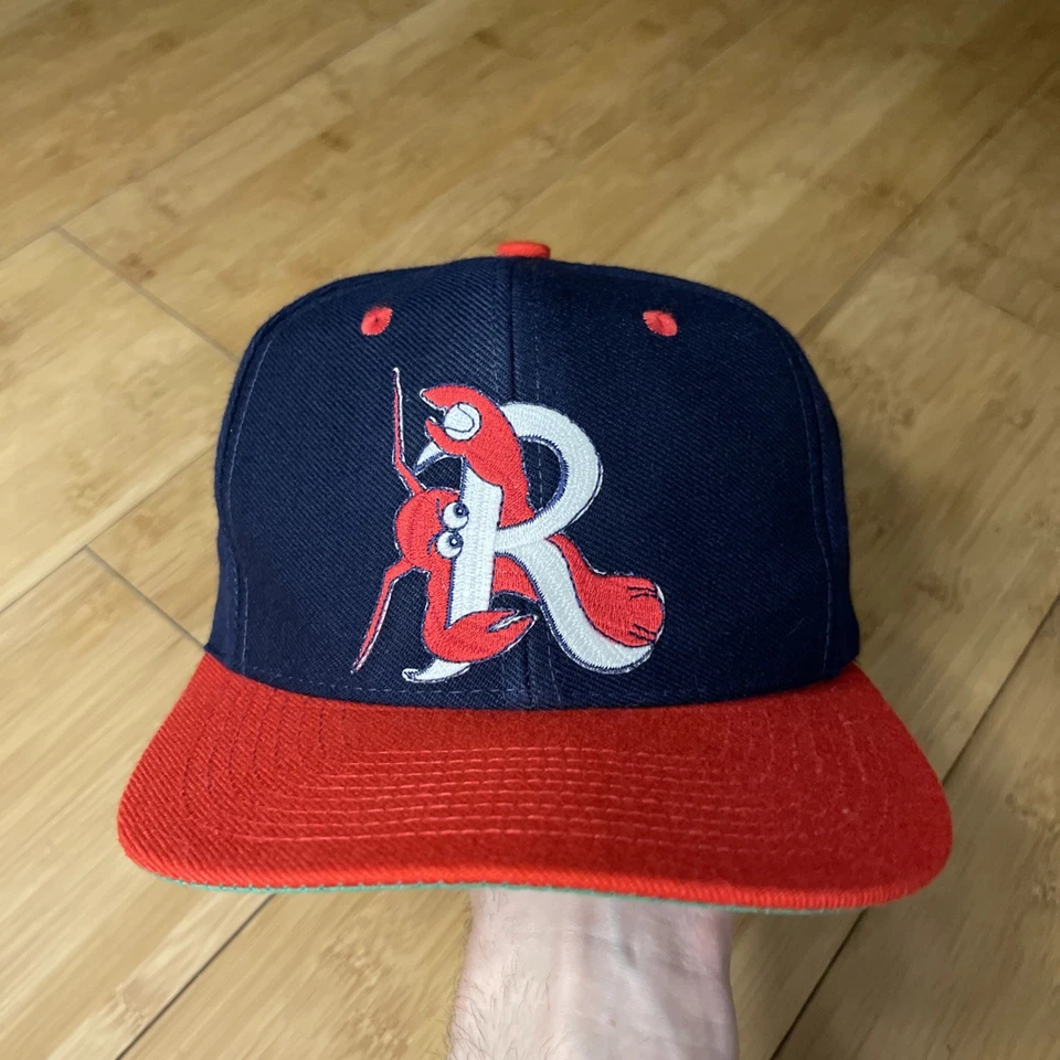 De colección R Logo Letra Nogal Crawdads Braves 2 Tonos Retro MiLB Snapback Gorra Gorra Rara Foto 3 de 4