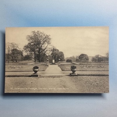 Ware Postkarte um 1935 Hertfordshire St. Edmunds College Old Hall der Parkgarten