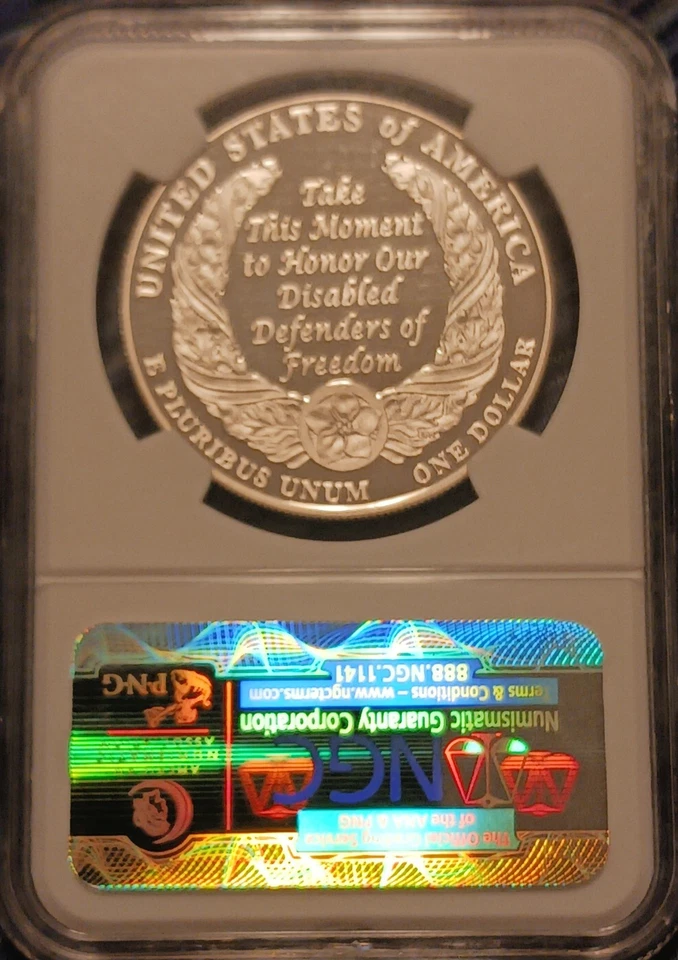 2010-W Disabled Veterans Commemorative Silver Dollar $1 NGC PF70 ULTRA CAMEO  - Image 2 of 4