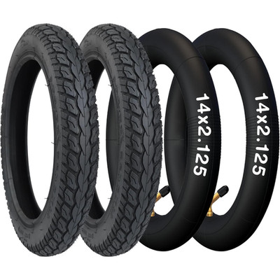 E-Bike Reifen 14 Zoll 14x2.125 57-254 Plus 2er-Pack Schlauch 14x1.75/2.125