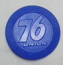Vintage Union 76 Poker Chip "Your Gas Tax is Over 35%" Plastic Gas Tax LOOK