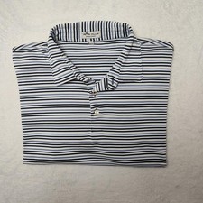 Peter Millar Summer Comfort Polo Shirt Mens 2XL Blue Stripe Golf Performance