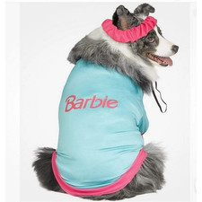 Barbie AEROBICS Pet Dog Halloween Costume Shirt Sweatband Medium 18-28 Pounds