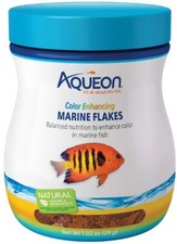 Aquarium, Aqueon Color Enhancing Marine Flakes Fish Food 1.02 oz 