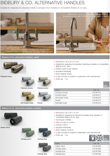 Ersatzgriff, alternative Griffe, Keramik, Metall, Bidbury & Co. Hafele - Bild 4 von 17