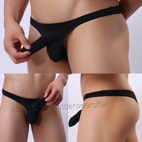 Nuevo Hombre Cómodo Deportes Bikini Tanga Ropa Interior Suave Largo Abultado Bolsa T-back - Imagen 7 de 13