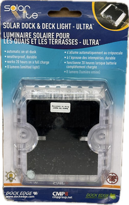 SOLAR LITE DE96287F DOCK EDGE SOLAR DOCK DECK LIGHT ULTRA WEATHERPROOF 8 LUMENS