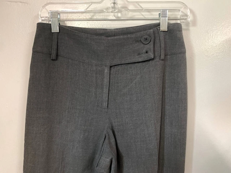 Pantalones de vestir Willi Smith para mujer mezcla de lino pierna ancha talla 6 gris tiro medio Foto 2 de 4