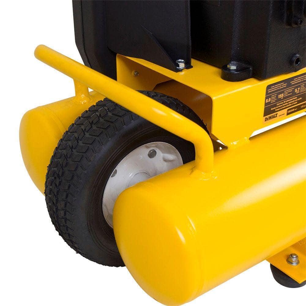 DEWALT Wheelbarrow Air Compressor 8 Gal. 155 PSI 1.9 HP 120V Dual-Control Valve