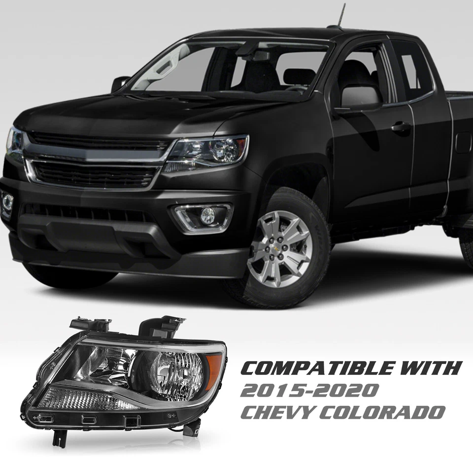 Faros halógenos negros para Chevy Colorado 2015-2022 izquierda+derecha Foto 3 de 4