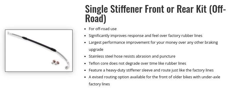 KIT LÍNEA FRENO DELANTERO ACERO INOXIDABLE GALFER KAWASAKI 2008-2018 KLX 140/140L Foto 3 de 4