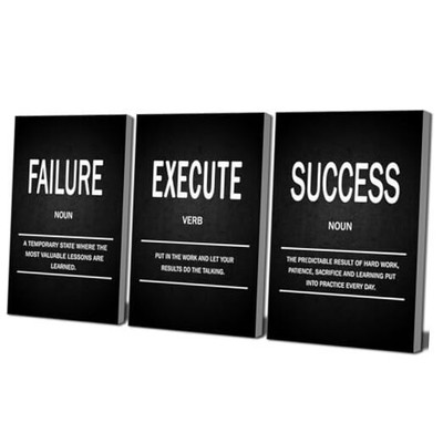 Office Decor Execute Failure Success Canvas Wall Art 16x24inchx3pcs ART ...