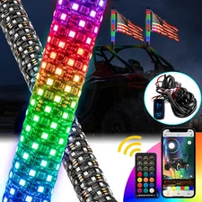 WEISEN 2FT Fat RGB Whip Light+Plug & Play Wire For Polaris RZR PRO R/R 4 busbar