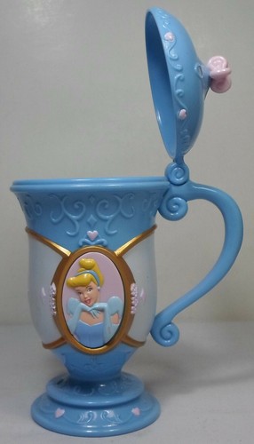 DISNEY PRINCESS CINDERELLA 6.5'' BLUE PLASTIC CUP MUG - Picture 4 of 12
