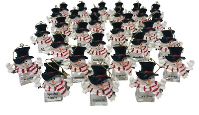 Ice Cube Snowman  Christmas Ornament Personalized Names You Pick!