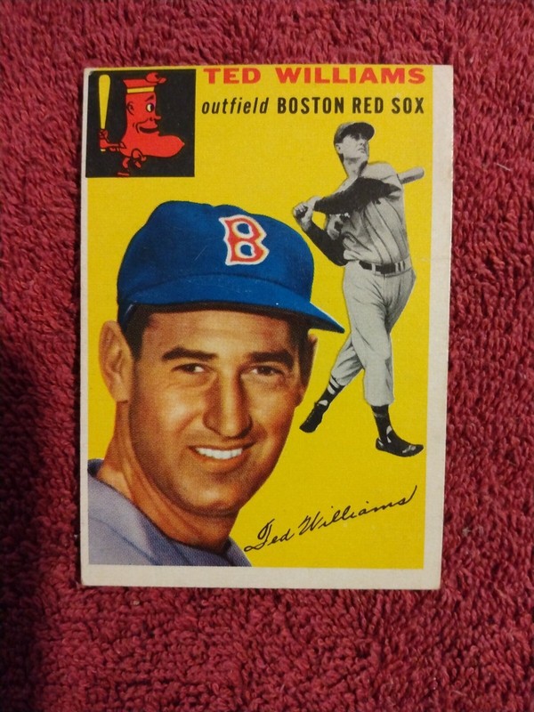 1954 Topps ,Ted Williams , NO # 250 .Red Sox OF & MLB HOFer .Around a EX / EX +?