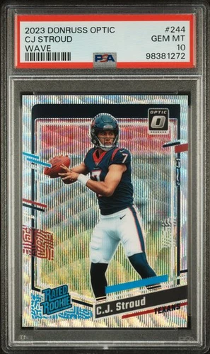 2023 Donruss Optic CJ Stroud Wave 138/300 Rated Rookie RC 244 PSA 10 C J Pop=107