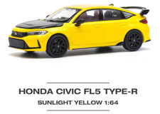 Pop Race Honda Civic Type R FL5 -Sunlight Yellow 1:64 Scale Diecast Car PR640062