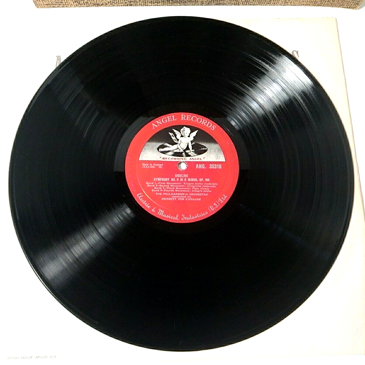 Sibelius Symphony 6 & 7 Karajan Philharmonia Orchestra Vinyl LP