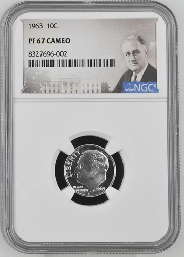 1963 Roosevelt Dime 10C NGC PF67 Cameo