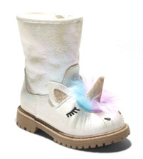 Cat Jack Toddler Girls Hillary Natural White Glitter Unicorn Fashion Boots NEW