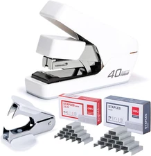 Stapler, Effortless Staplers for Desk, 40 Sheet Capacity Heavy Duty, One Touch, 