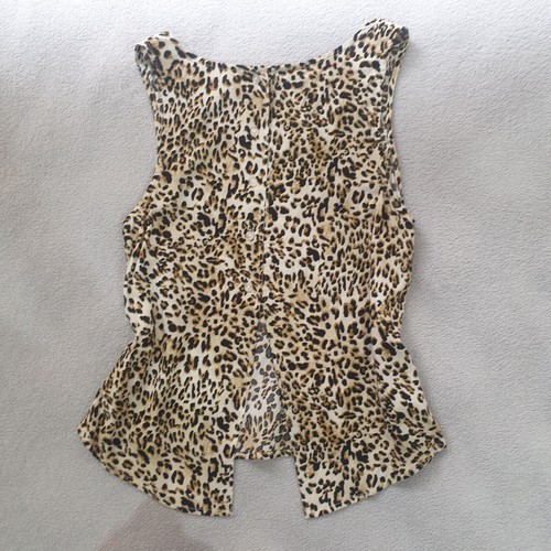 Womens Animal Print Singlet Blouse Top, Size 8/S, Button Back, Leopard, BNWT - Picture 2 of 7