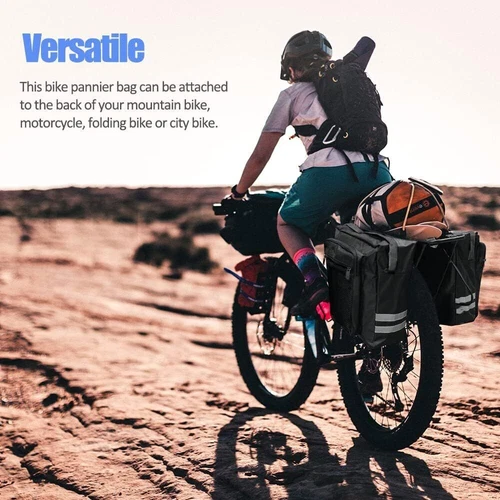 Doppel Fahrradtasche Satteltasche Gepäckträger wetterfest Transporttasche MTB DE - Bild 7 von 15