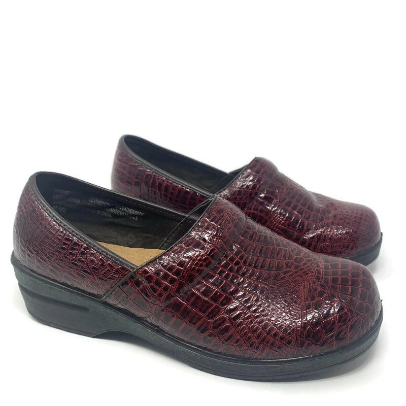 Duck Head Becky Clogs Womens Size 8.5 Burgundy Red Croc Nursing Work Mules Shoes