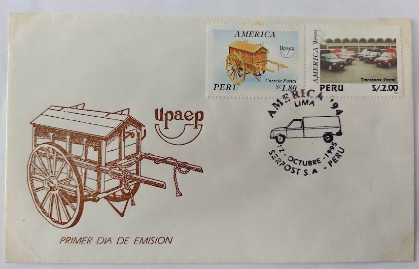 Peru 1995 FDC America Transporte sold out Manufacturer OFFicial shop UPAEP Postal