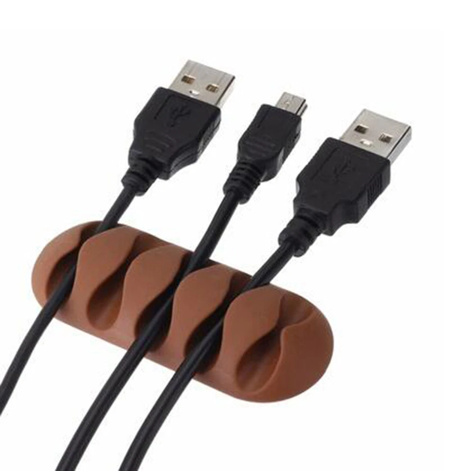 1PC Cable Holder Management Clips Ties Charger Wire Tidy Lead Desk USB Organizer - Image 4 of 4