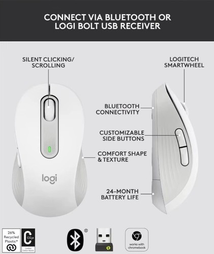Logitech Signature M650 Wireless Mouse NEW Wireless via Bluetooth or USB - Bild 2 von 17