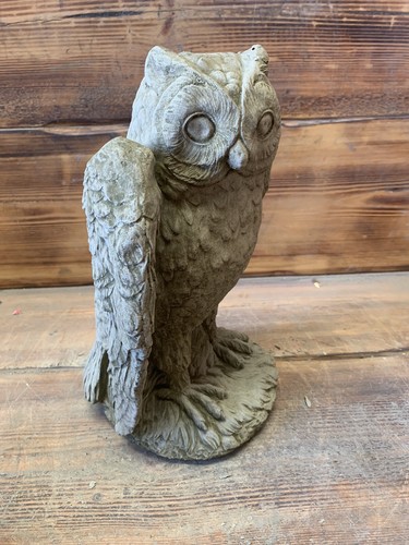 STONE GARDEN LARGE OWL BIRD WILDLIFE GIFT CONCRETE STATUE ORNAMENT - Picture 6 of 6