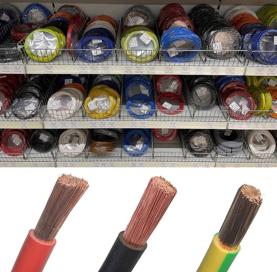 ⭐️ H07V-K ⭐️ 1,5 2,5 4 6 10 16 25 35 50 70 mm² Litze Farbwahl Kabel Längenwahl