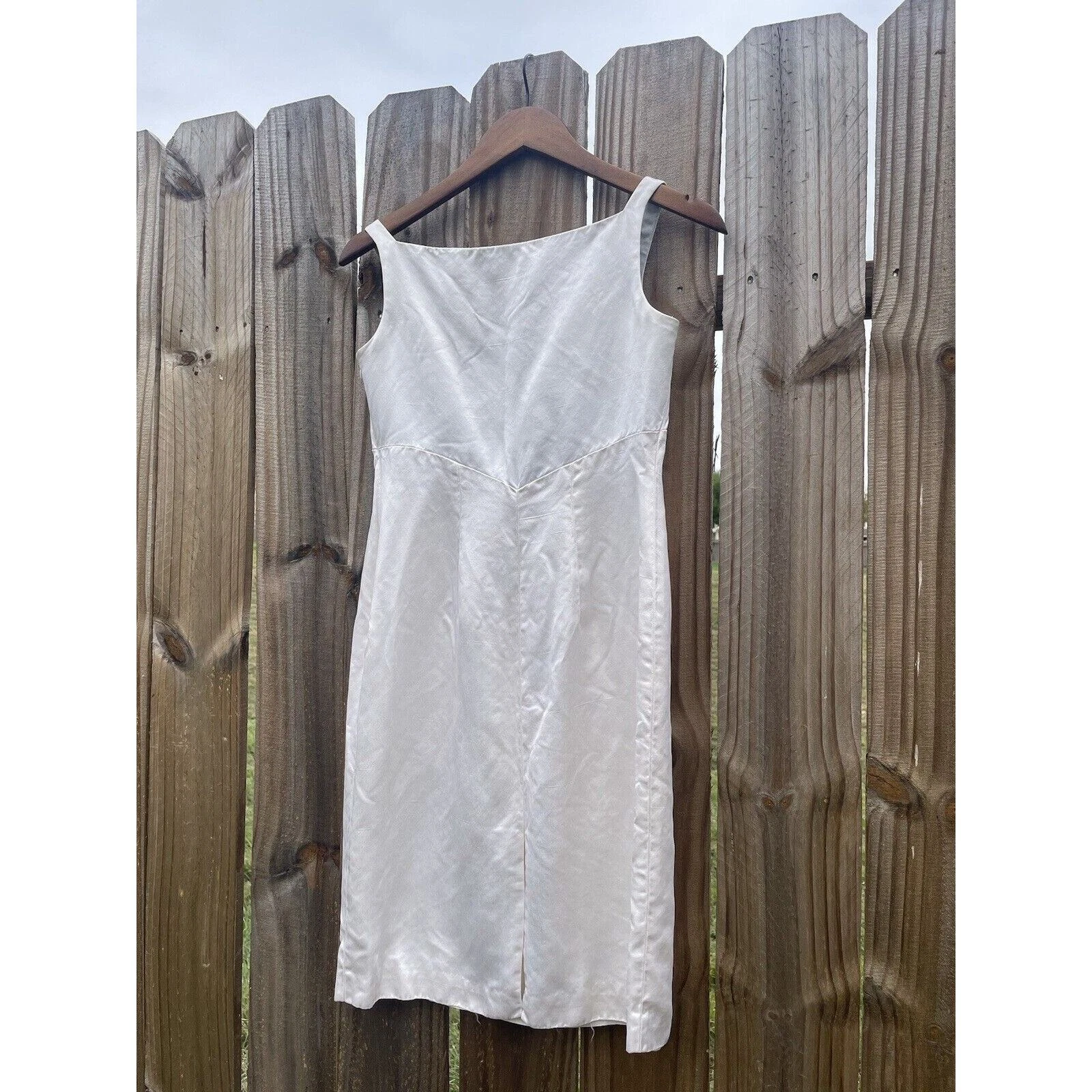 OFF WHITE Mini abito Dreamy Off seta bianca di Tahari taglia 4P