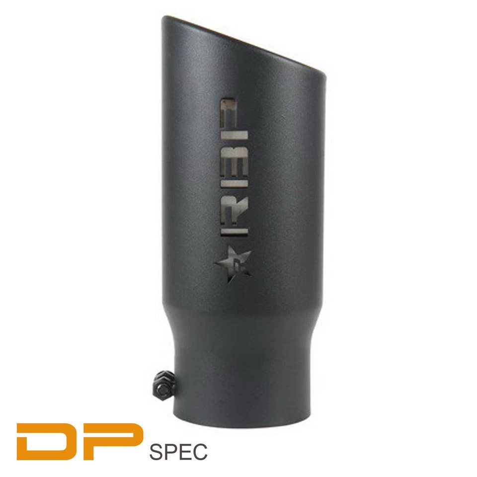 UNIVERSAL RBP 4" ENTRADA 5" OULET DIESEL CAMIÓN TUBO DE ESCAPE NEGRO SILENCIADOR PUNTA Foto 4 de 4