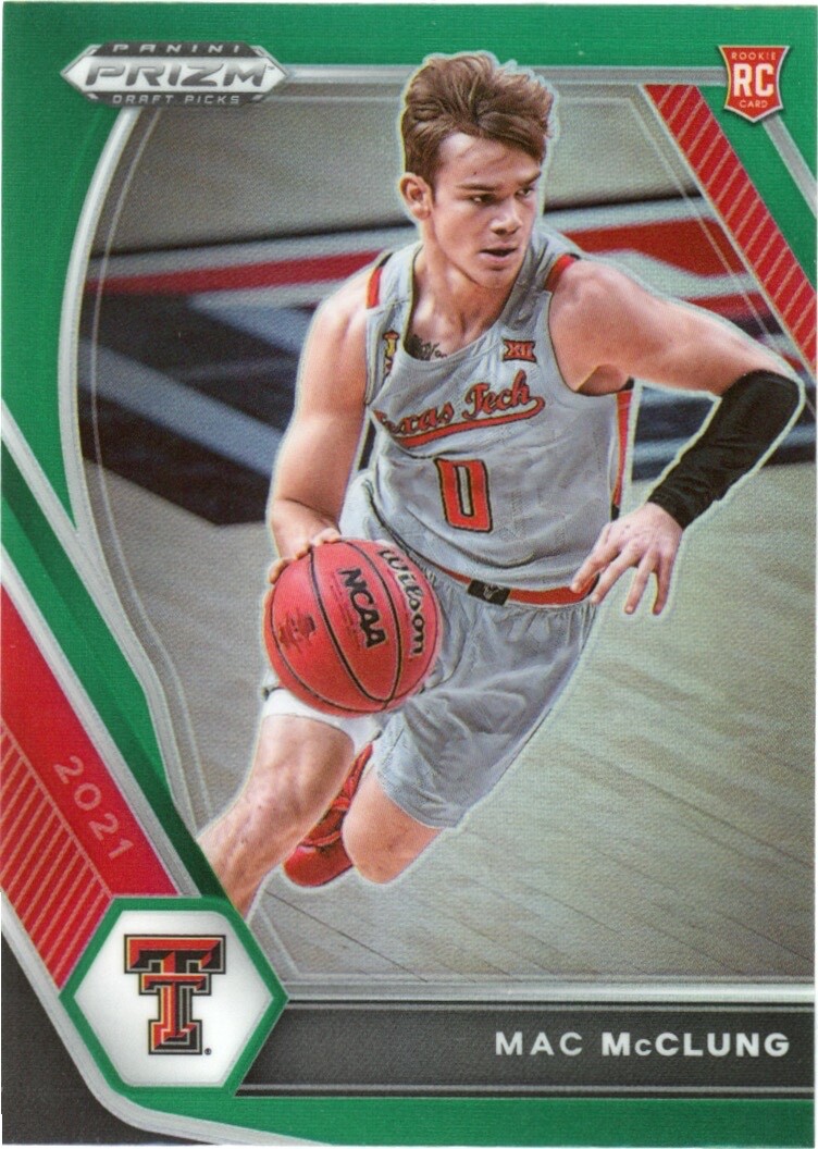 2021-22 Panini Prizm Draft Picks Prizms Green #39 Mac McClung RC Rookie Dunk