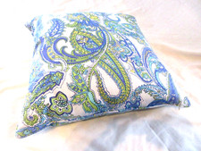 LAUREN RALPH LAUREN DOWN THROW PILLOW 19" PAISLEY REMOVABLE COVER VIVID COLORS