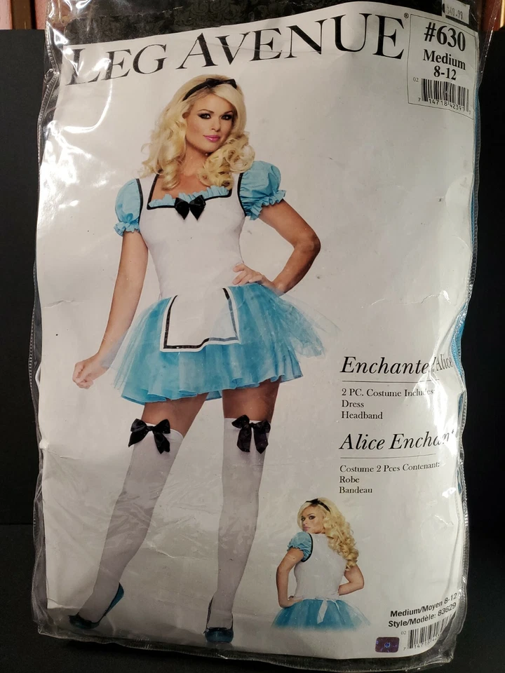 Leg Avenue Enchanted Alice Sexy Dress Up Costume, Medium 8-12 Halloween and wig - Image 3 of 4