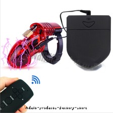 New Male Shock Chastity Cage 20M Wire Remote Control E-stim Device Locking