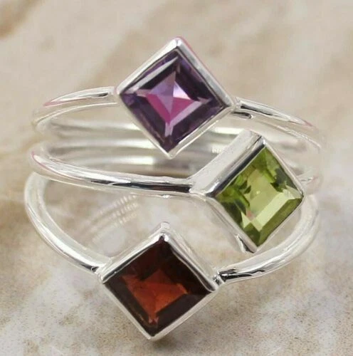 Anelli di lusso verde di pietra principale ametista