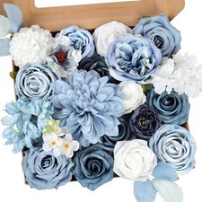 Blue Artificial Flowers Wedding Fake Flowers DIY Bridal Bouquets Table Decor
