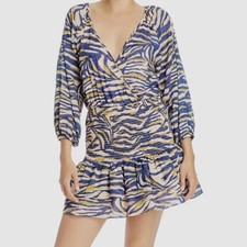 Suboo Into The Wilds Animal Print Wrap Mini Dress Women’s Size Small