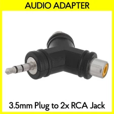 3.5mm Plug to 2 x RCA Jack Adapter AUX Stereo to Dual RCA Triangular Y-Splitter