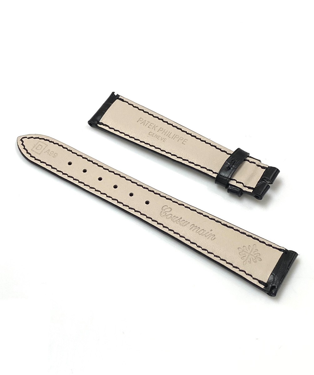 Genuine Patek Philippe Black Alligator Leather Band Strap 18mm x